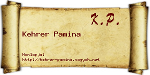 Kehrer Pamina névjegykártya